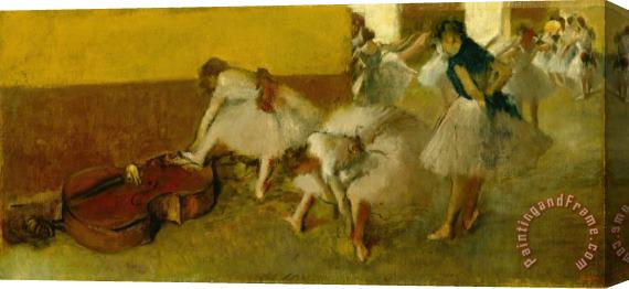 Edgar Degas Dancers in the Green Room Stretched Canvas Painting / Canvas Art