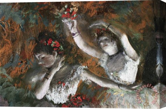 Edgar Degas Detail of Ballerinas From The Rehearsal Stretched Canvas Print / Canvas Art