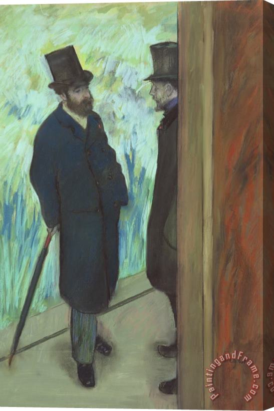 Edgar Degas Friends at The Theatre, Ludovic Halevy (1834 1908) And Albert Cave (1832 1910) Stretched Canvas Painting / Canvas Art