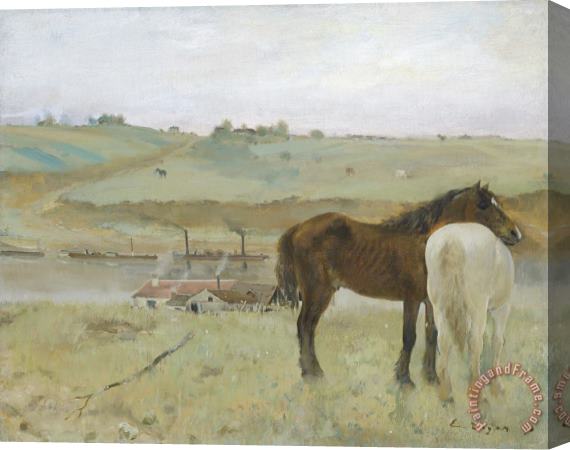 Edgar Degas Horses in a Meadow Stretched Canvas Print / Canvas Art