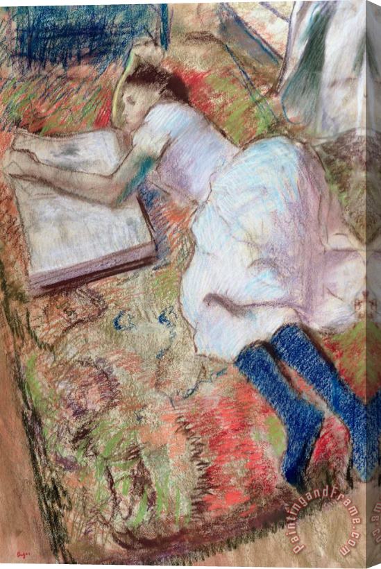 Edgar Degas Reader Lying Down Stretched Canvas Painting / Canvas Art