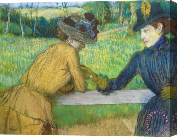 Edgar Degas Two women leaning on a gate Stretched Canvas Print / Canvas Art