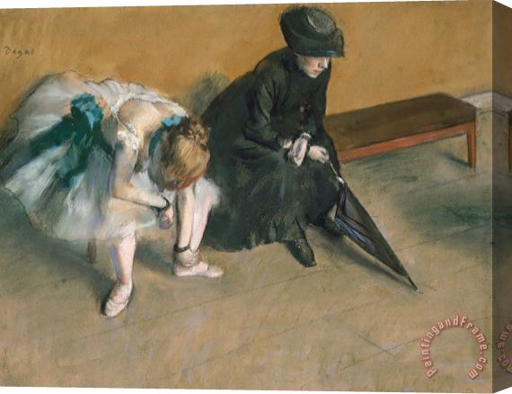Edgar Degas Waiting Circa Stretched Canvas Print / Canvas Art