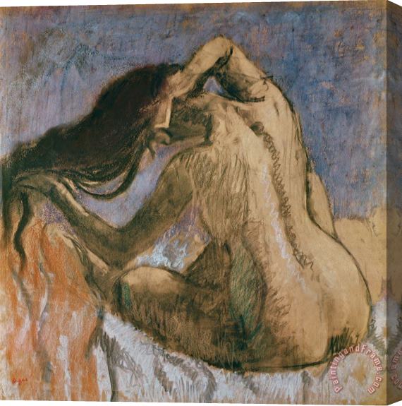 Edgar Degas Woman Combing her Hair Stretched Canvas Painting / Canvas Art