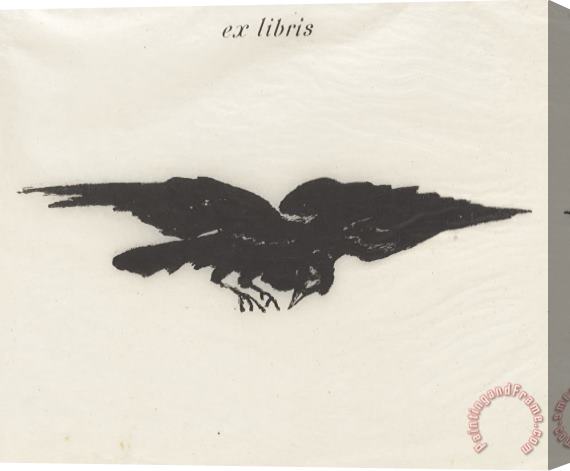 Edouard Manet Flying Raven (book Plate), From Stephane Mallarme's Translation of Edgar Allan Poe's The Raven Stretched Canvas Print / Canvas Art