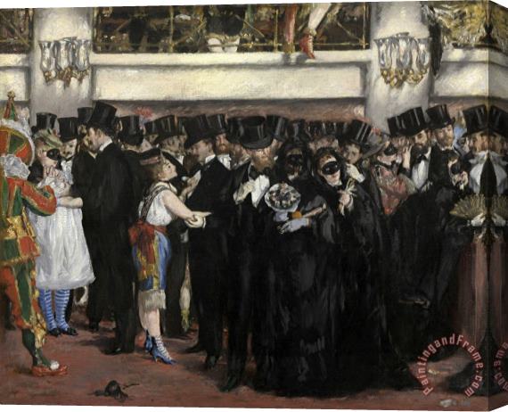 Edouard Manet Masked Ball at The Opera Stretched Canvas Print / Canvas Art