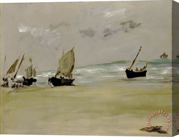 Edouard Manet The Beach at Berck Stretched Canvas Print / Canvas Art