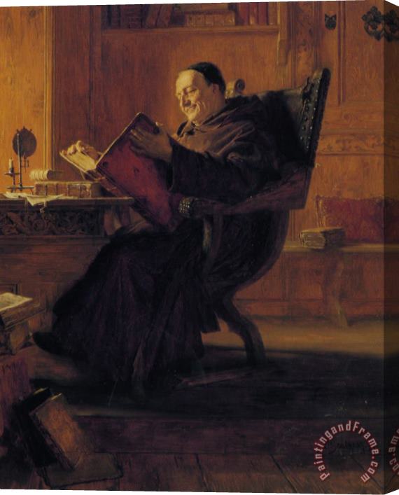 Eduard Grutzner A Monk in The Library Stretched Canvas Painting / Canvas Art