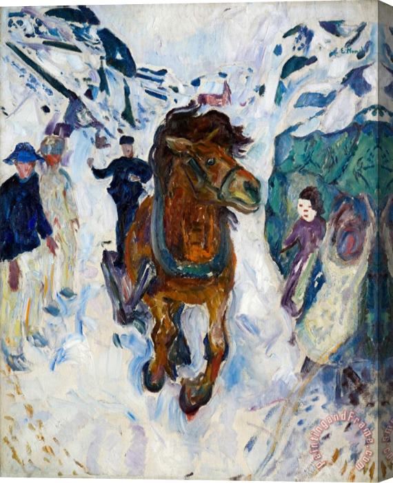 Edvard Munch Galloping Horse Stretched Canvas Painting / Canvas Art