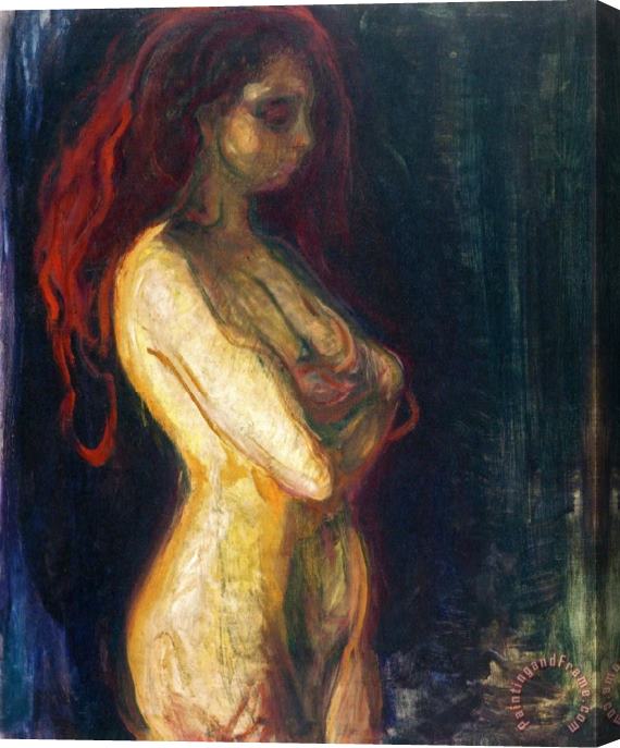 Edvard Munch Nude in Profile Towards The Right 1898 Stretched Canvas Painting / Canvas Art