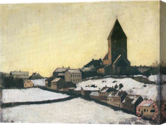 Edvard Munch Old Aker Church 1881 Stretched Canvas Painting / Canvas Art