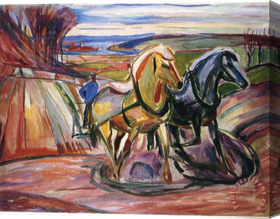 Edvard Munch Spring Plowing 1916 Stretched Canvas Print / Canvas Art