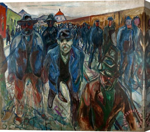 Edvard Munch Workers on Their Way Home Stretched Canvas Print / Canvas Art