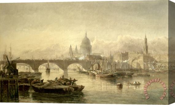 Edward Angelo Goodall St Paul S Cathedral And London Bridge From The Surrey Side Stretched Canvas Print / Canvas Art