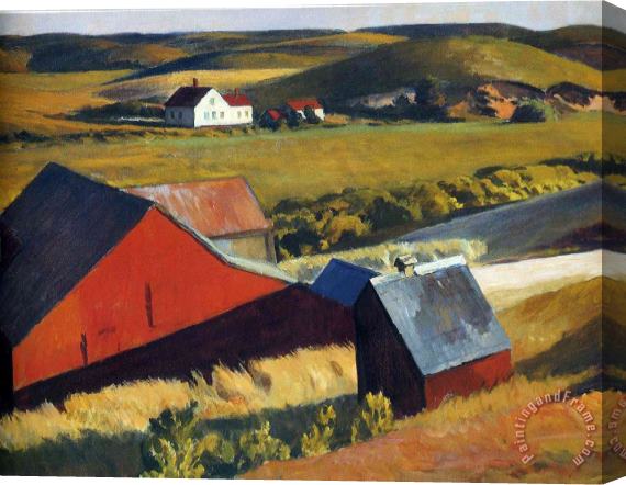 Edward Hopper Cobbs Barns And Distant Houses Stretched Canvas Print / Canvas Art