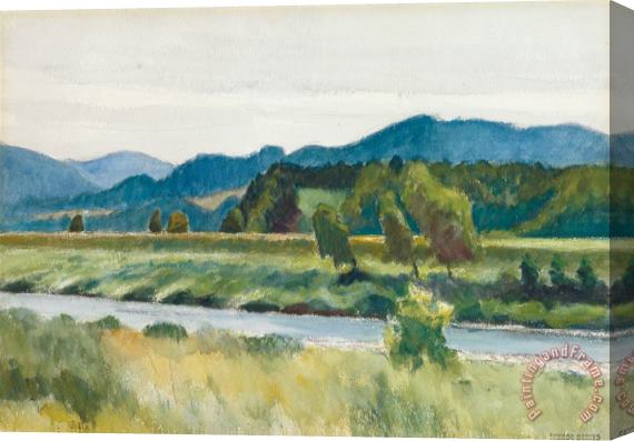 Edward Hopper Rain On River Stretched Canvas Print / Canvas Art