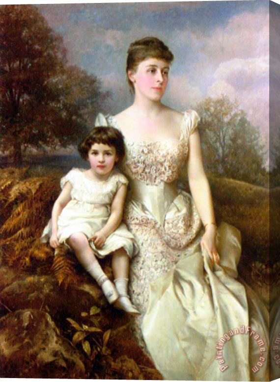 Edward Hughes Portrait of Mrs. Drury Percy Wormald And Her Son Stretched Canvas Print / Canvas Art