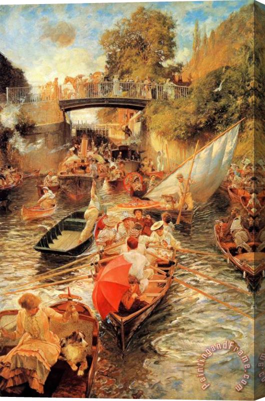 Edward John Gregory Boulter's Lock, Sunday Afternoon Stretched Canvas Print / Canvas Art