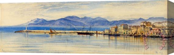 Edward Lear A View of The Harbour at Cannes Stretched Canvas Painting / Canvas Art