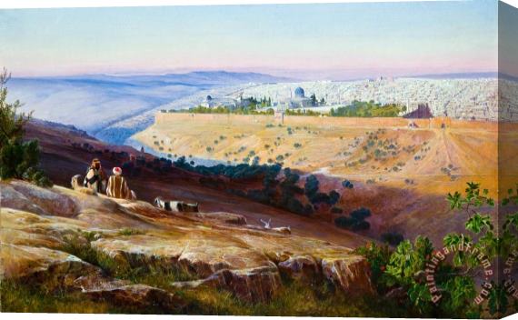 Edward Lear Jerusalem From The Mount of Olives Stretched Canvas Painting / Canvas Art