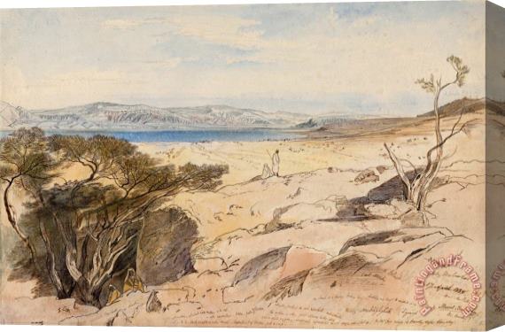 Edward Lear The Dead Sea, 16 And 17 April 1858 Stretched Canvas Painting / Canvas Art