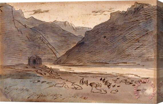 Edward Lear Vjose, 7 15 P.m. 17 April 1857 Stretched Canvas Print / Canvas Art