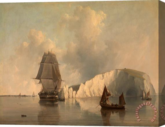 Edward William Cooke Off The Needles, Isle of Wight Stretched Canvas Print / Canvas Art