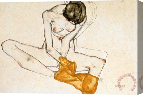 Egon Schiele Female Nude Stretched Canvas Painting / Canvas Art
