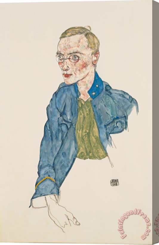 Egon Schiele One Year Volunteer Lance Corporal Stretched Canvas Print / Canvas Art