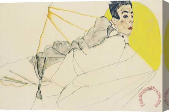 Egon Schiele Reclining Boy (erich Lederer) Stretched Canvas Painting / Canvas Art