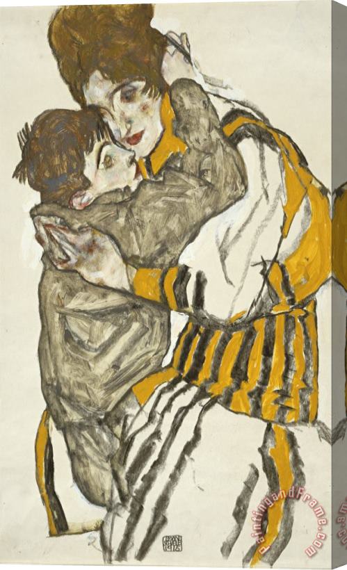 Egon Schiele Schiele's Wife with Her Little Nephew Stretched Canvas Print / Canvas Art