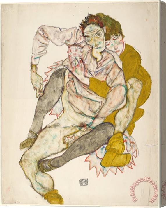 Egon Schiele Seated Couple, 1915 Stretched Canvas Painting / Canvas Art