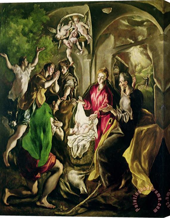El Greco Domenico Theotocopuli Adoration Of The Shepherds Stretched Canvas Painting / Canvas Art