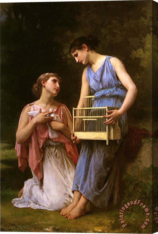 Elizabeth Jane Gardner Bouguereau The Dove Fanciers Stretched Canvas Painting / Canvas Art