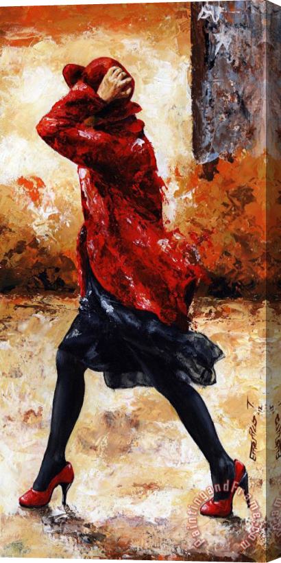 Emerico Toth Lady in Red 28 Stretched Canvas Print / Canvas Art