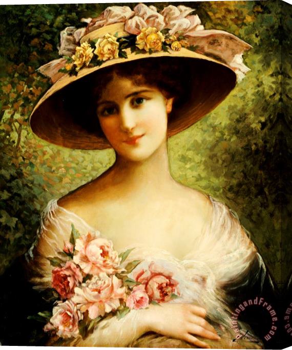 Emile Vernon The Fancy Bonnet Stretched Canvas Painting / Canvas Art