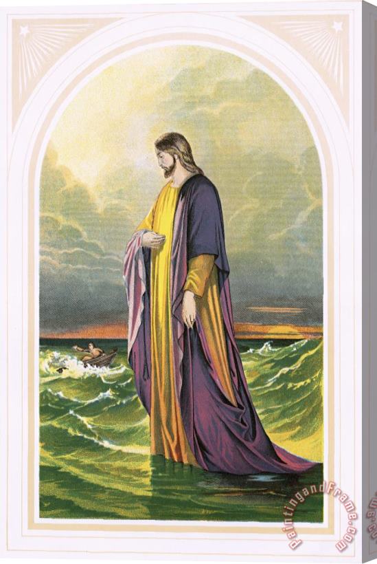 English School Christ Walking On The Sea Stretched Canvas Print / Canvas Art
