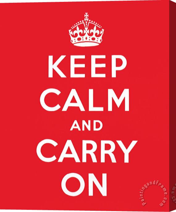 English School Keep Calm And Carry On Stretched Canvas Print / Canvas Art
