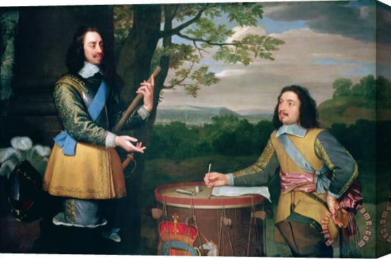 English School Portrait of Charles I and Sir Edward Walker Stretched Canvas Print / Canvas Art
