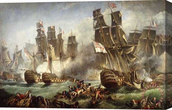 English School The Battle Of Trafalgar Stretched Canvas Painting / Canvas Art