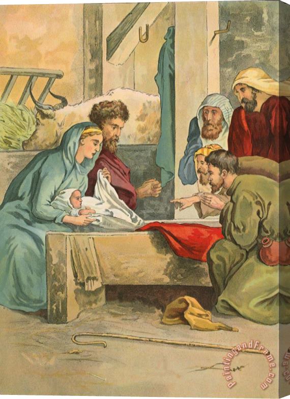 English School The Birth Of Christ Stretched Canvas Print / Canvas Art
