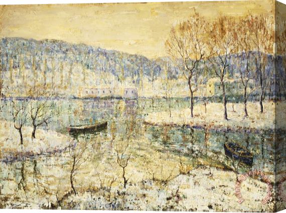 Ernest Lawson Winter Stream Stretched Canvas Print / Canvas Art