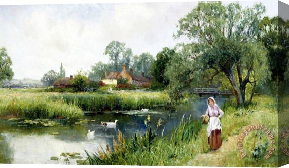 Ernest Walbourn Walk by The River Stretched Canvas Painting / Canvas Art