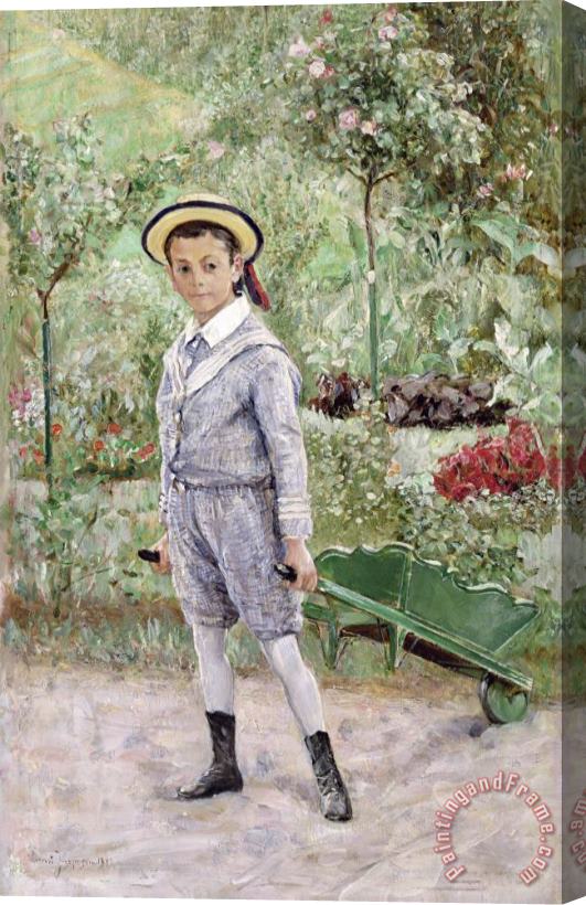 Ernst Josephson Boy With A Wheelbarrow Stretched Canvas Painting / Canvas Art