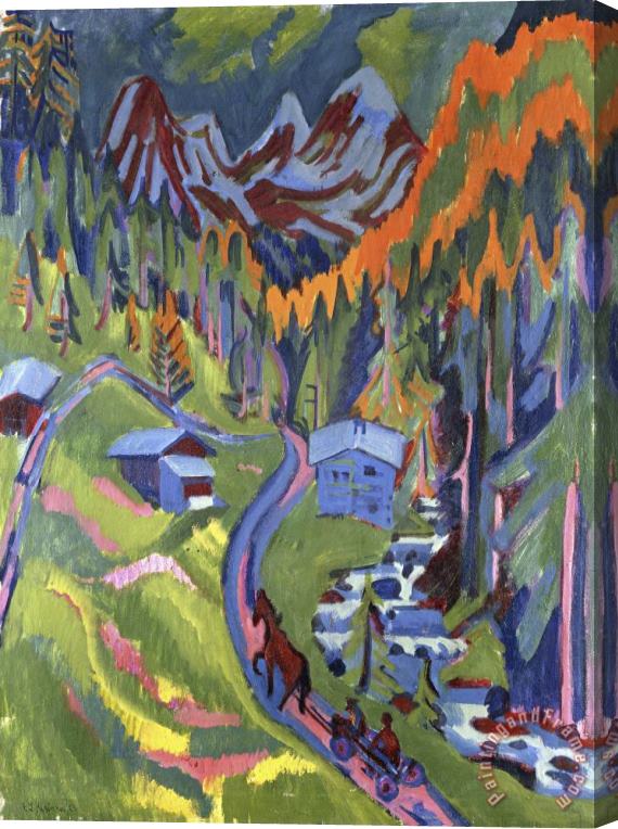 Ernst Ludwig Kirchner Sertig Path in Summer Stretched Canvas Print / Canvas Art