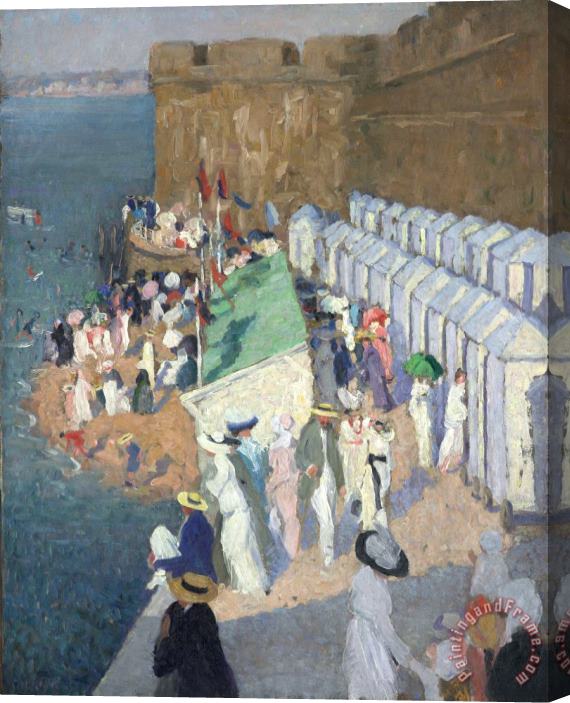 Ethel Carrick Fox La Maree Haute a Saint Malo (high Tide at St Malo) Stretched Canvas Print / Canvas Art