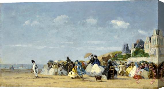 Eugene Boudin Beach at Trouville Stretched Canvas Print / Canvas Art