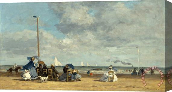 Eugene Boudin Beach at Trouville Stretched Canvas Print / Canvas Art