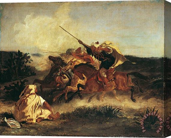 Eugene Delacroix Fantasia Arabe Stretched Canvas Painting / Canvas Art