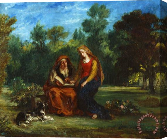Eugene Delacroix The Education of The Virgin Stretched Canvas Print / Canvas Art